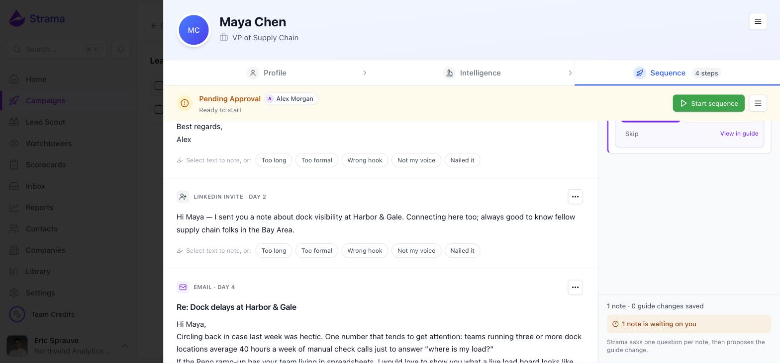 A LinkedIn invite step in a drafted sequence
